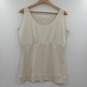Spanx Ivory Micro Scalloped Scoop Neckline Shape Wear Compression‎ Camisole 1x